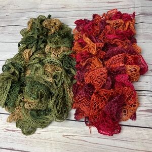 Elegant Multicolor Scarves fall colors set of 2